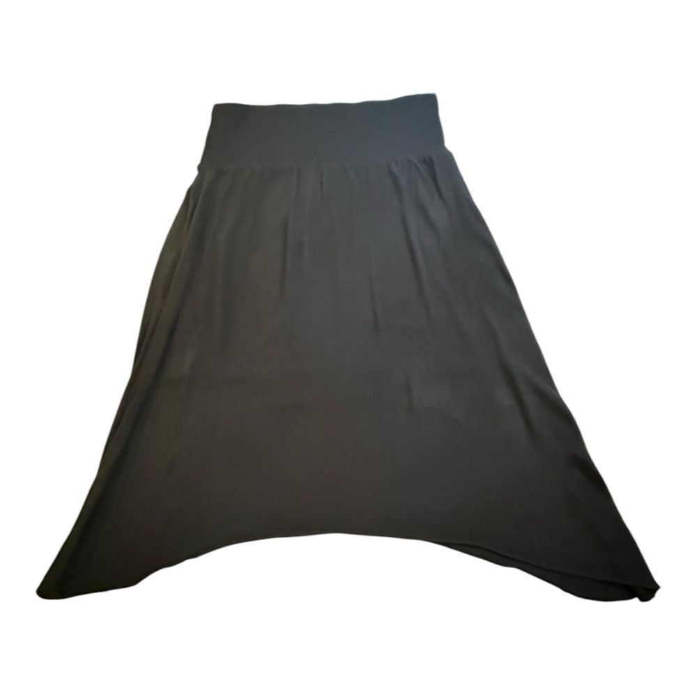 Cabi Elastic100% Rayon Waist Pleated  Maxi Skirt Women's Sz XL Black A-Line‎